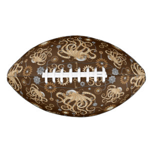 Balón De Fútbol Americano Pulpo Steampunk Retro Fantasía Mecánica