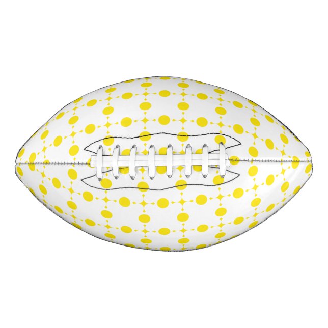Balón De Fútbol Americano Puntos de Polka Amarillo, Patrón De Punto De Polka (Anverso)