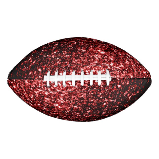 Balón De Fútbol Americano Purpurina de imitación rojo oscuro chispeando (Anverso)