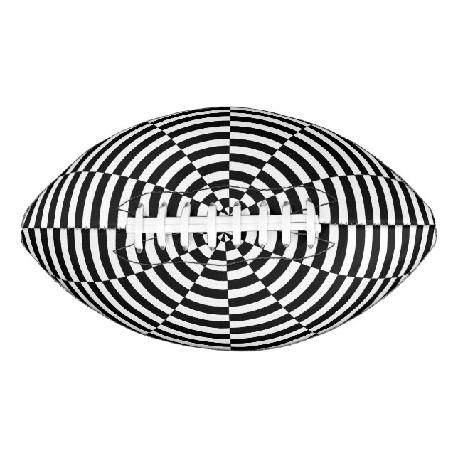 Balón De Fútbol Americano Radiación en blanco y negro (Anverso)
