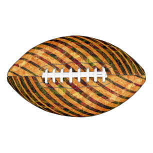 Balón De Fútbol Americano Raras rayas naranjas y pequeños cuadrados raspados