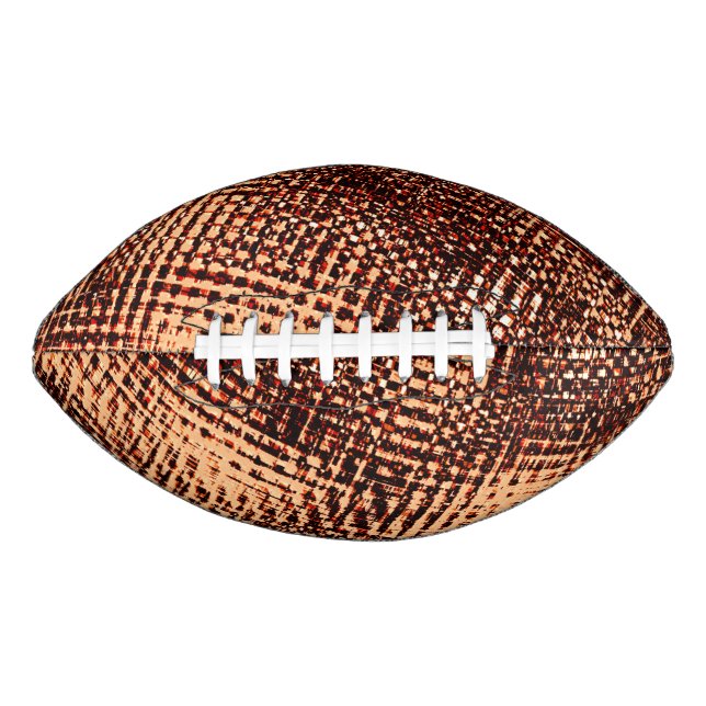 Balón De Fútbol Americano Rasgos cruzados gruesos en naranja con sombra (Anverso)