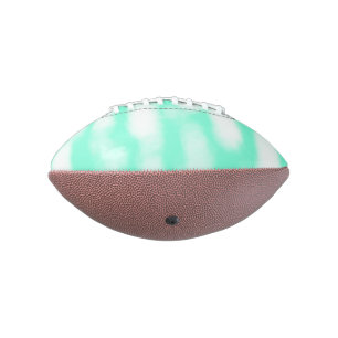 Balón De Fútbol Americano Rayas abstractas de acuarela blanca verde pastel