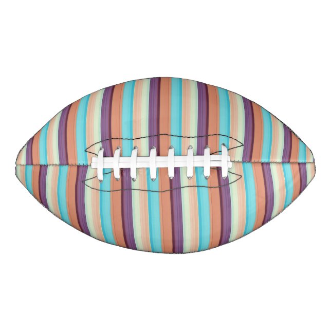 Balón De Fútbol Americano Rayas marrones azules lindas  (Anverso)