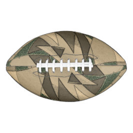 Balón De Fútbol Americano Recorte triangular beige sobre el "fondo verde osc