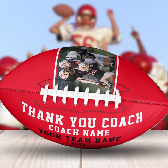 Balón De Fútbol Americano Red Gracias Nombre del Equipo de Entrenadores y Fo (Subido por el creador)