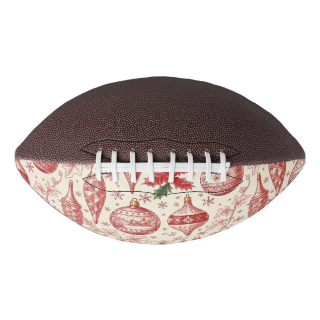 Balón De Fútbol Americano Red Toile Chinoiserie Christmas Ornaments (Anverso)