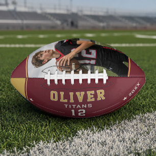 Balón De Fútbol Americano Regalo de Equipo con Nombre y Número de Foto Perso