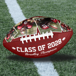Balón De Fútbol Americano Regalo de recuerdo de graduación de fútbol rojo