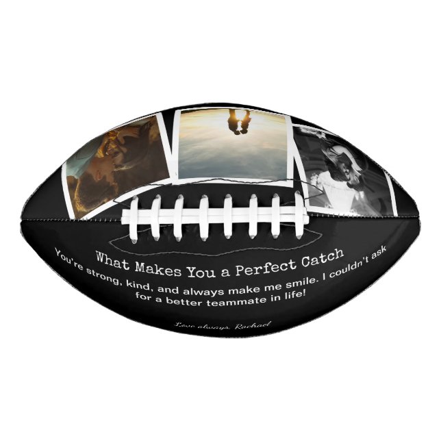 Balón De Fútbol Americano Regalos Personalizados De Aniversario Para Él (Anverso)