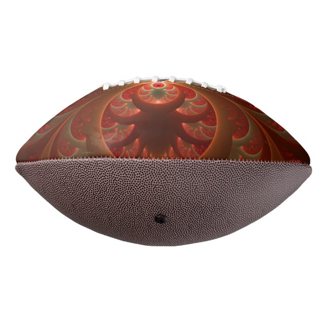 Balón De Fútbol Americano Resumen luminoso Naranja moderno Fractal rojo (Girado 270)