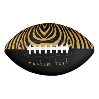 BALÓN DE FÚTBOL AMERICANO RETRO BOLD WILD ANIMAL STRIPED IMPRESIÓN ORO NEGRO