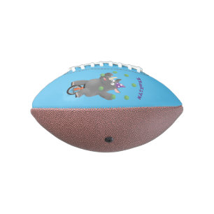 Balón De Fútbol Americano Rinocerontes divertidos y lindos en monociclo