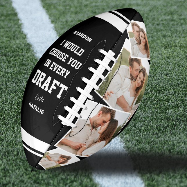 Balón De Fútbol Americano Romantic "Choose You in Every Draft" Photo (Subido por el creador)
