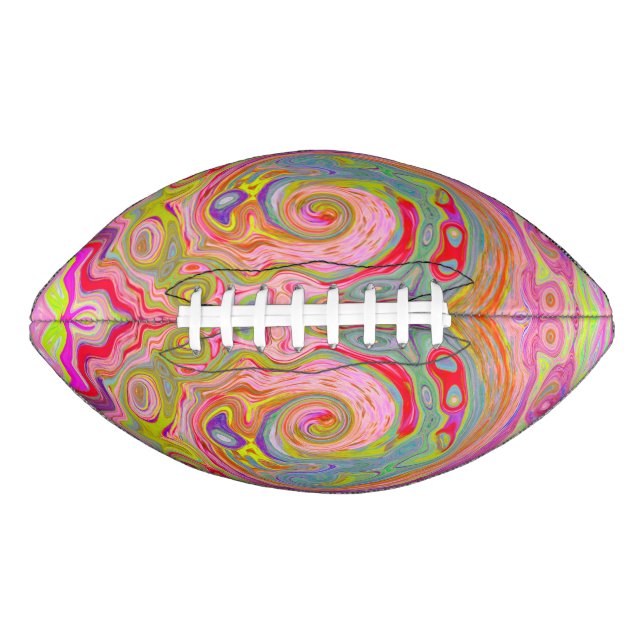 Balón De Fútbol Americano Rosa retro, amarillo y magenta Resumen de arte gro (Anverso)