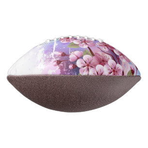 Balón De Fútbol Americano Sakura rosa sobre fondo de pintura