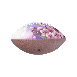 Balón De Fútbol Americano Sakura rosa sobre fondo de pintura