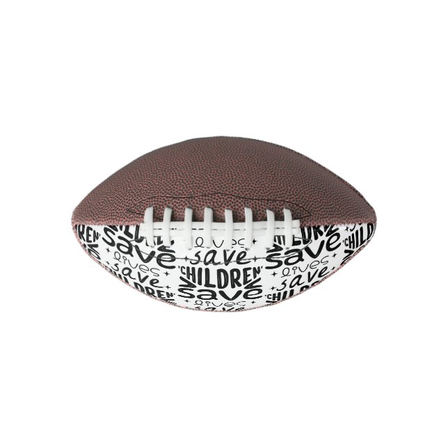Balón De Fútbol Americano Salven niños, salven vidas (Anverso)