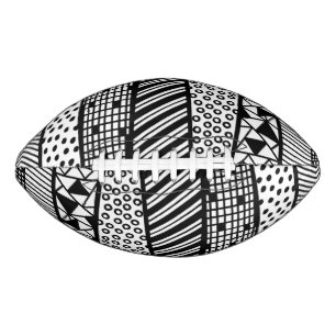 Balón De Fútbol Americano Schwarz und Weiß - modernes Muster
