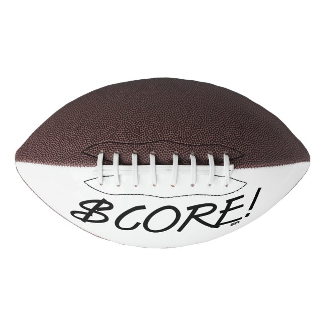Balón De Fútbol Americano Score black and white dollar sign football (Anverso)