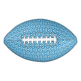 Balón De Fútbol Americano Seigaiha, olas, japonés, azul y blanco