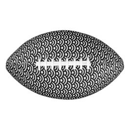 Balón De Fútbol Americano Seigaiha, olas, japonés, blanco y negro