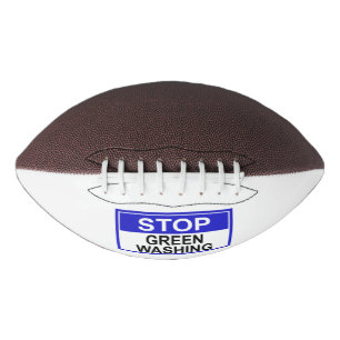 Balón De Fútbol Americano Señal de Stop al Lavado Verde
