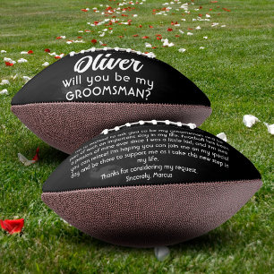 Balón De Fútbol Americano ¿Serás mi Groomsman Custom Name and Text?