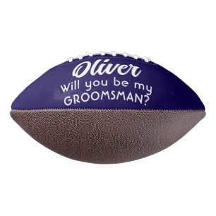 Balón De Fútbol Americano ¿Serás mi nombre personalizado Groomsman?