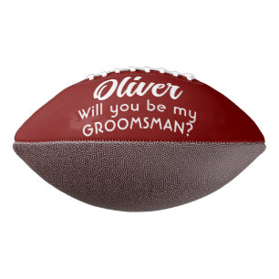 Balón De Fútbol Americano ¿Serás mi nombre personalizado Groomsman?