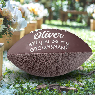 Balón De Fútbol Americano ¿Serás mi nombre personalizado Groomsman?