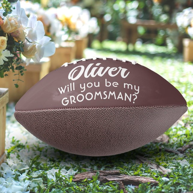 Balón De Fútbol Americano ¿Serás mi nombre personalizado Groomsman? (Subido por el creador)