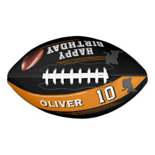 Balón De Fútbol Americano Silhouette de Jugador Moderno Feliz cumpleaños