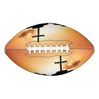 Balón De Fútbol Americano Silloette cruzada al atardecer