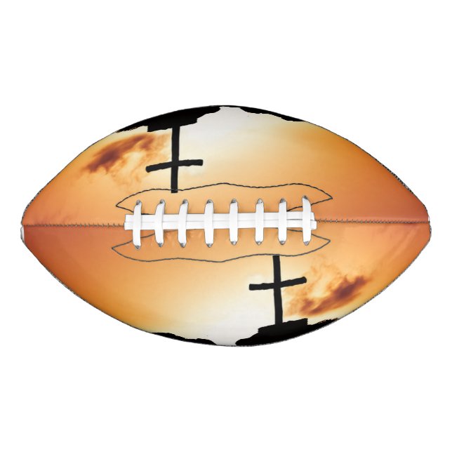 Balón De Fútbol Americano Silloette cruzada al atardecer (Anverso)