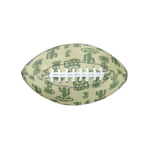 Balón De Fútbol Americano Silueta de cactus suculenta en tazas y macetas