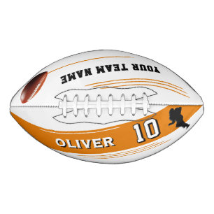 Balón De Fútbol Americano Silueta de número de nombre de equipo del jugador 