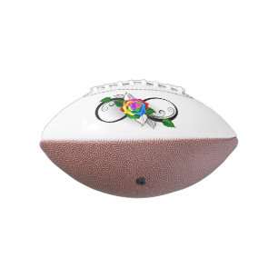 Balón De Fútbol Americano Símbolo de Infinito con Rosa de Arcoíris