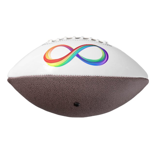 Balón De Fútbol Americano Símbolo infinito arcoiris en capas (Girado 270)