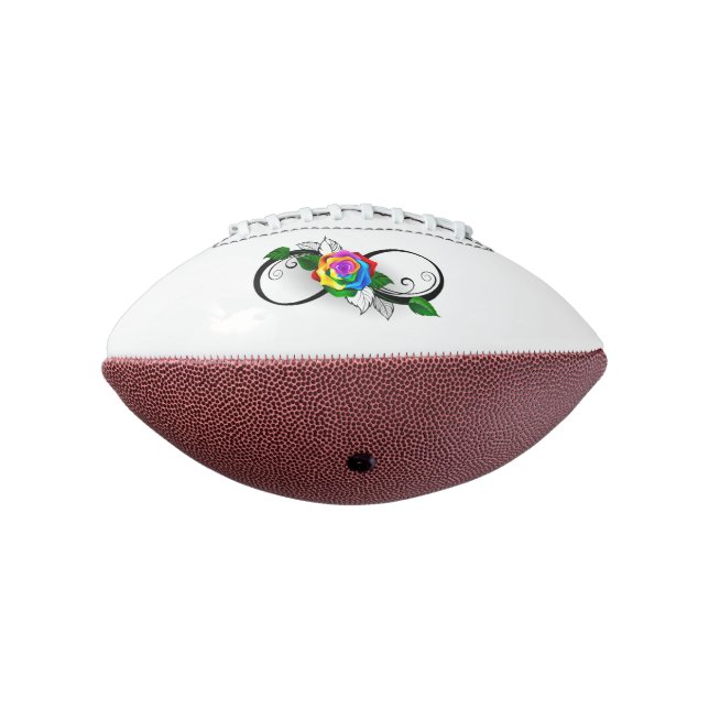 Balón De Fútbol Americano Símbolo infinito con Rosa arcoiris (Girado 270)