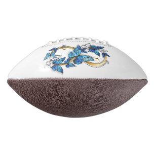 Balón De Fútbol Americano Símbolo infinito de mariposas Morpho azules