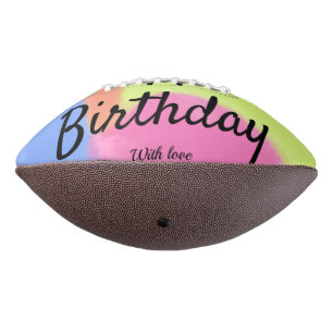 Balón De Fútbol Americano simple caligrafía minimalista feliz cumpleaños per