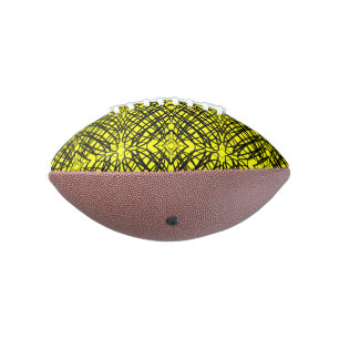 Balón De Fútbol Americano Simple Garabato Teselado Espejo Amarillo