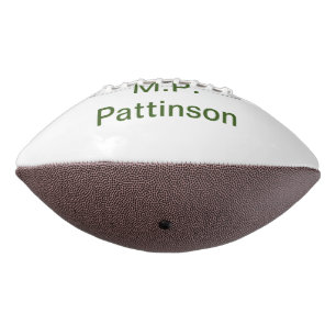 Balón De Fútbol Americano Simple minimal verde añade tu texto nombre foto pe