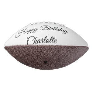 Balón De Fútbol Americano SIMPLE MÍNIMO.CUTIE AGREGAR NOMBRE BEBÉ feliz cump