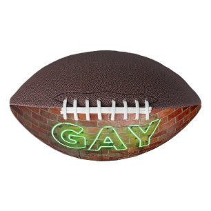 Balón De Fútbol Americano SlipperyJoe iluminó el letrero de neón gay brillan