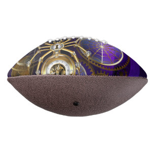 Balón De Fútbol Americano Spider Steampunk sobre fondo morado