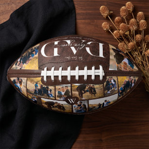 Balón De Fútbol Americano Te Amamos Papá Foto Collage Cuero