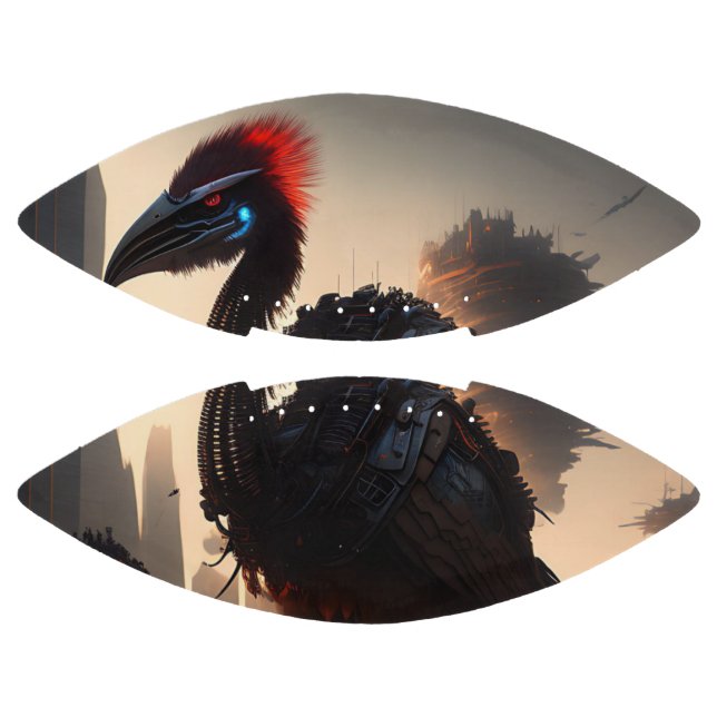 Balón De Fútbol Americano "Techno-Feathers: The Futuristic Emu Robot" (Paneles)