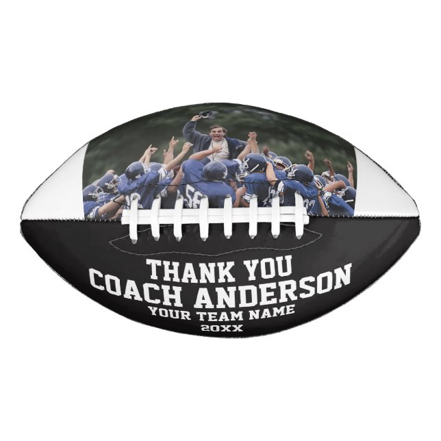 Balón De Fútbol Americano Thank You Coach Modern Cool Unique From The Team (Anverso)